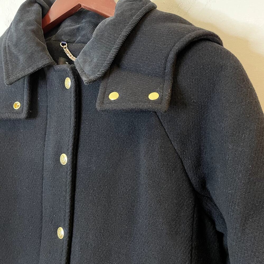 J.Crew Stowe Parka Italian Wool Coat Stadium Midi City Classic Trip CD571 Black